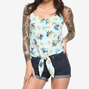 Disney Stitch Tropical Tie Front Tank